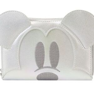 New Loungefly Disney 100th Platinum Mickey Mouse Wallet (Limited Edition)​